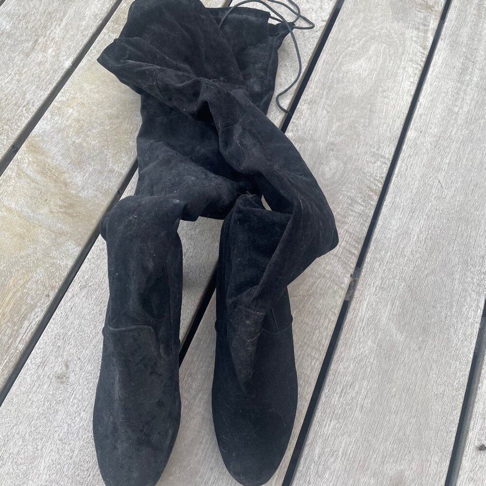 Women's Black Size 9/40 Over the Knee, Thigh High Boots, Faux Suede